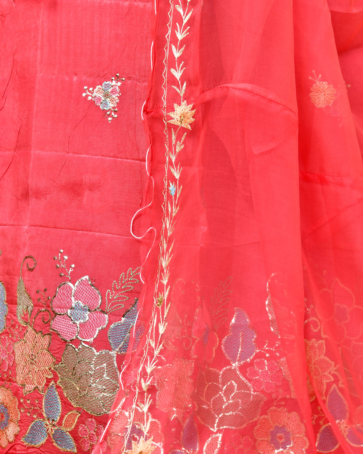 Gajri Upada Silk Embroidery Suit