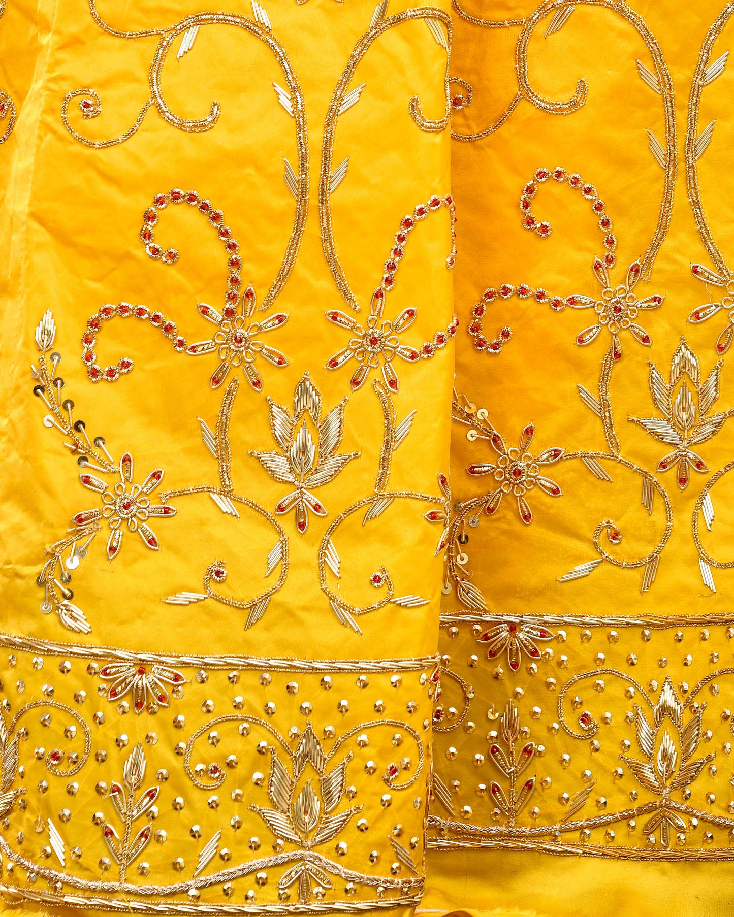Yellow Handwork Rajputi Poshak