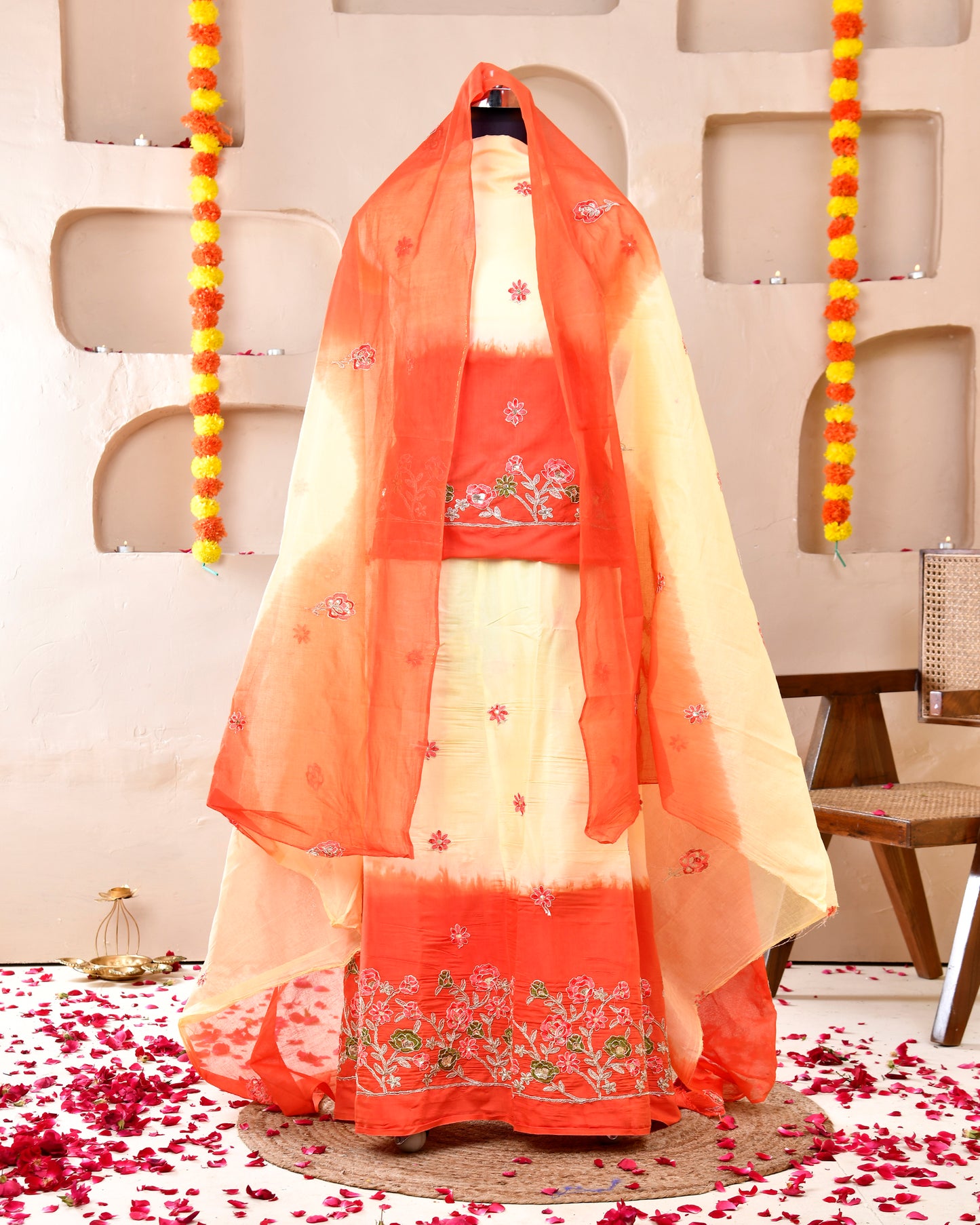 Mustard Modal Silk Rajputi Suit