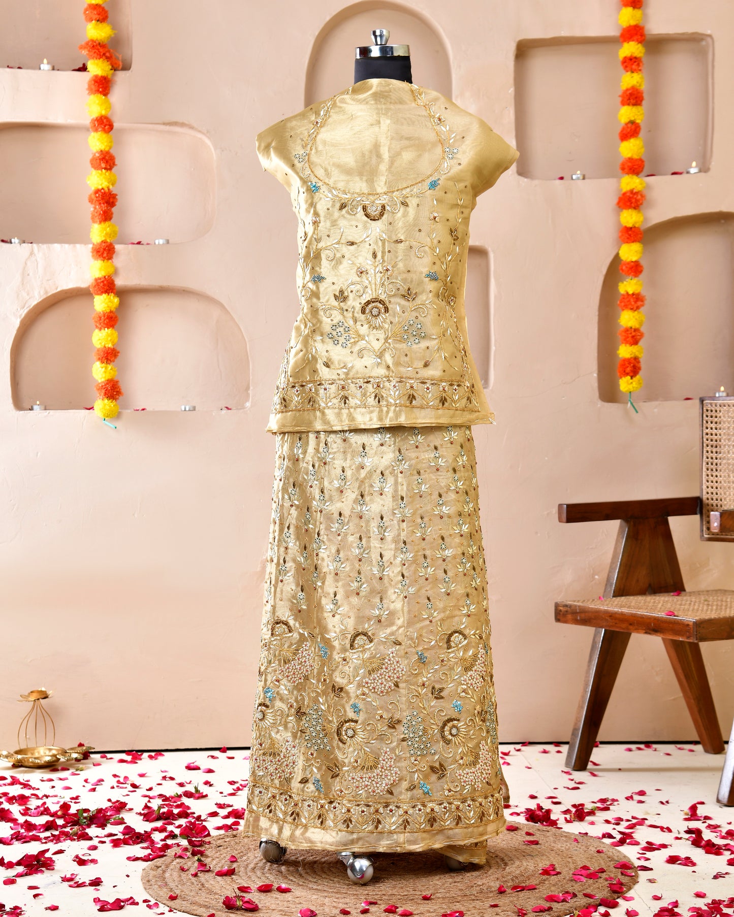 Gold Antique Rajputi Poshak