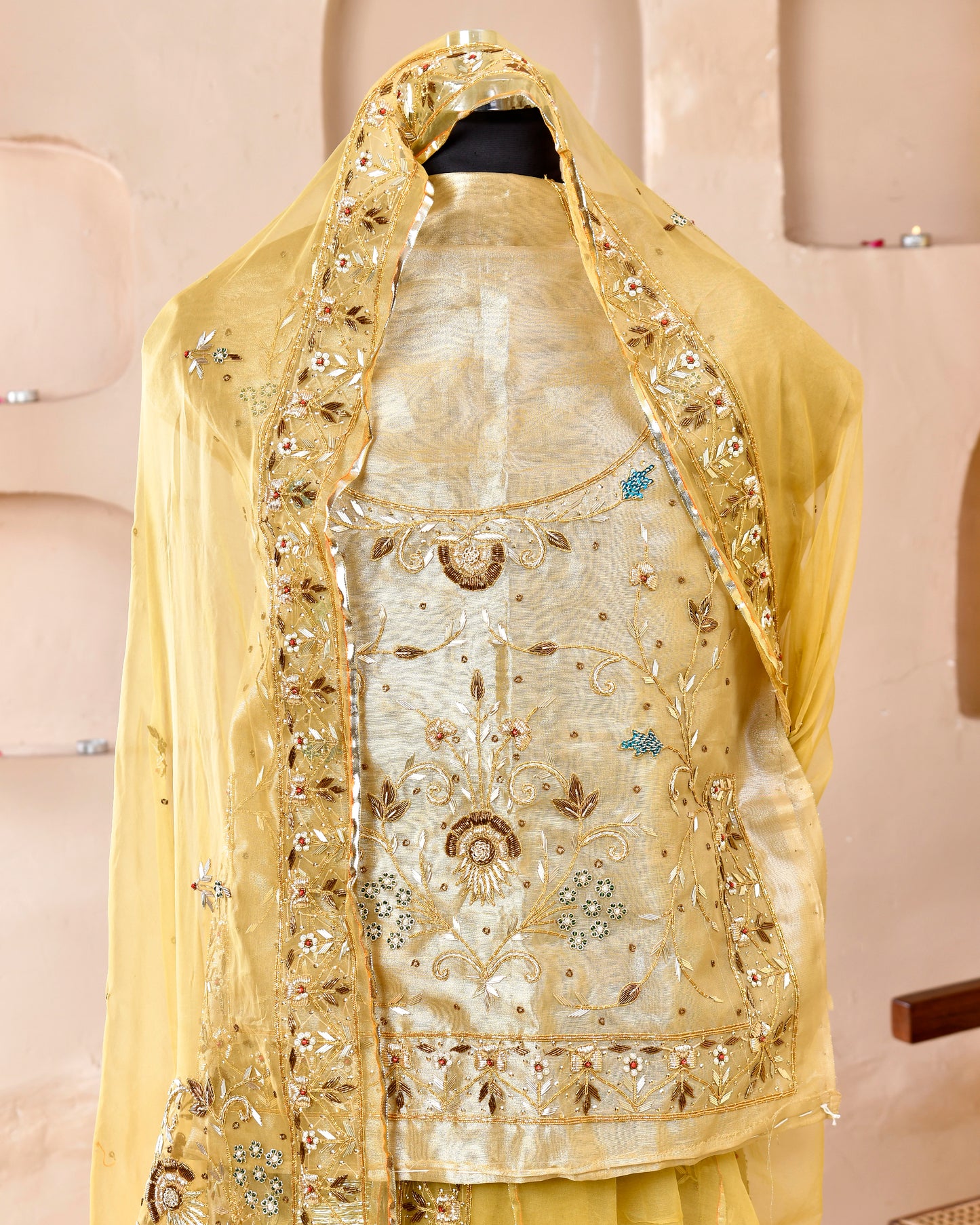 Gold Antique Rajputi Poshak