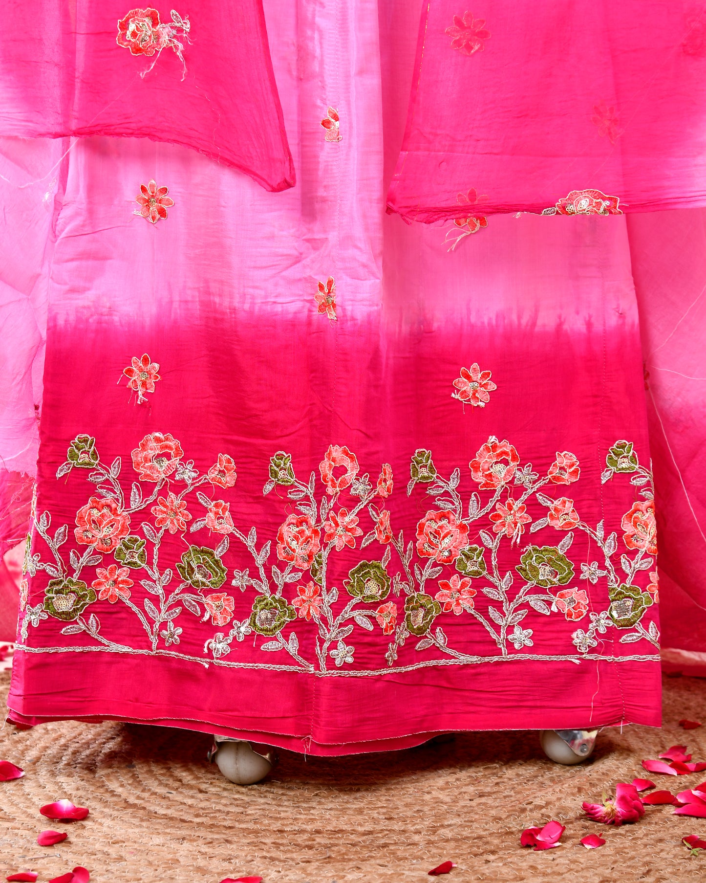 Rani Pink Modal Silk Rajputi Suit