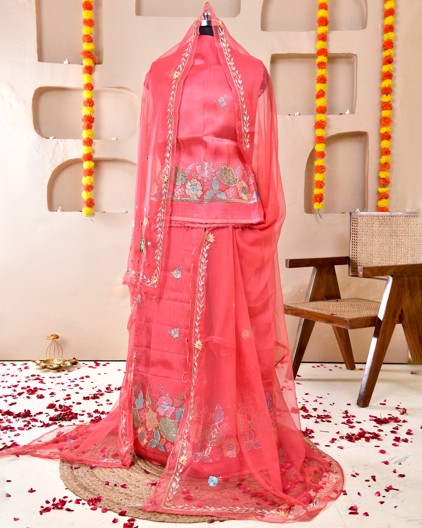 Gajri Upada Silk Embroidery Suit