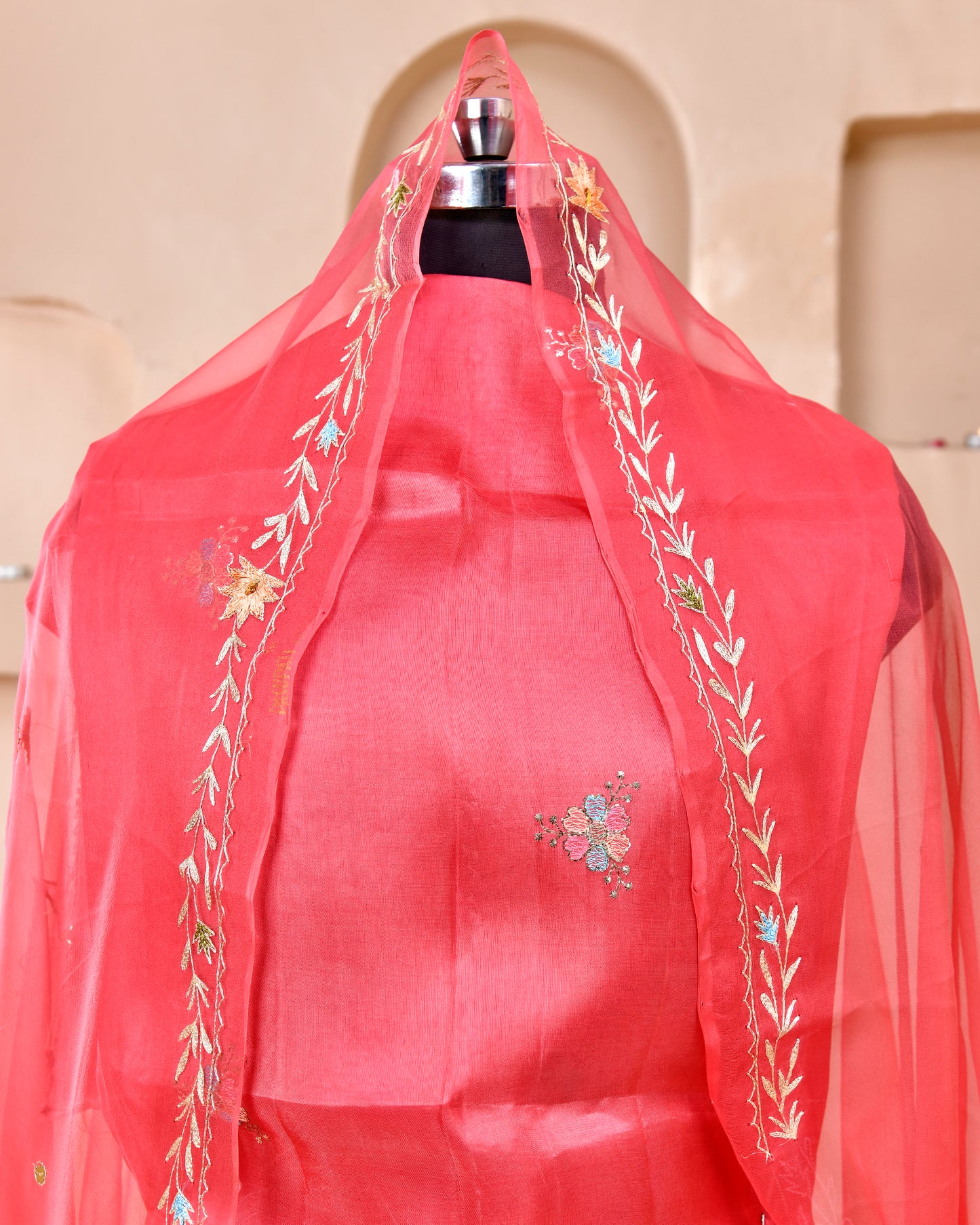 Gajri Upada Silk Embroidery Suit
