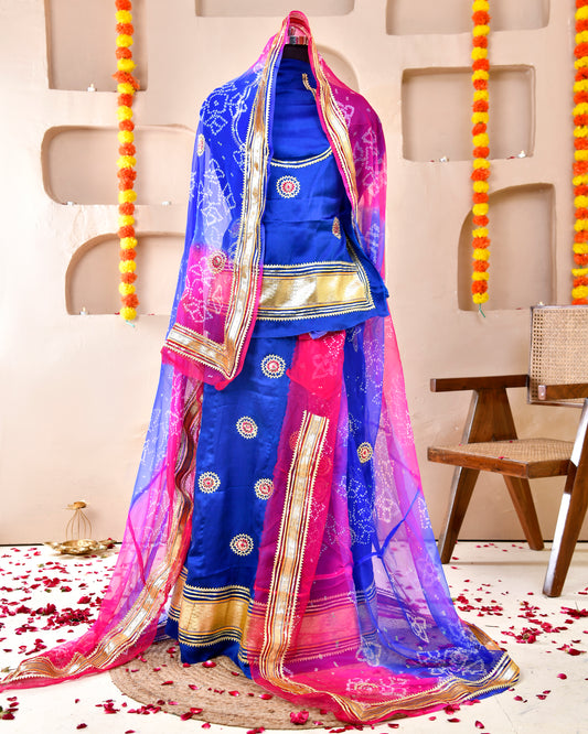 Blue Bamber Laffa Rajputi Poshak