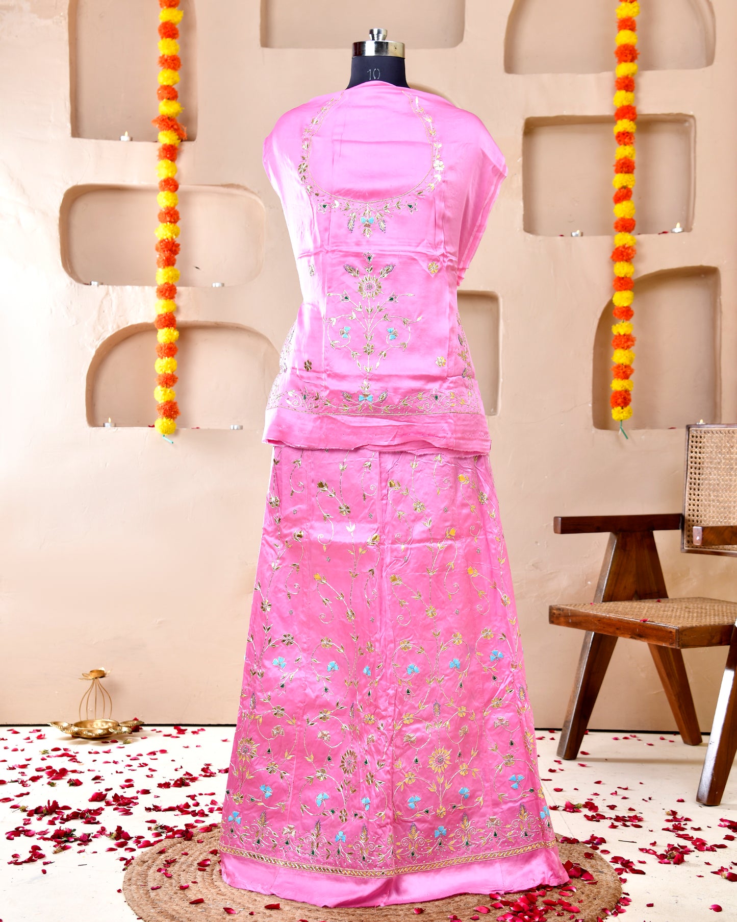 Pyaji Pink Zeropatti Rajputi Poshak