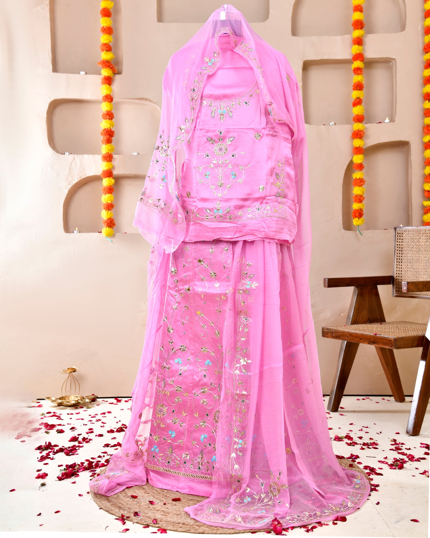 Pyaji Pink Zeropatti Rajputi Poshak