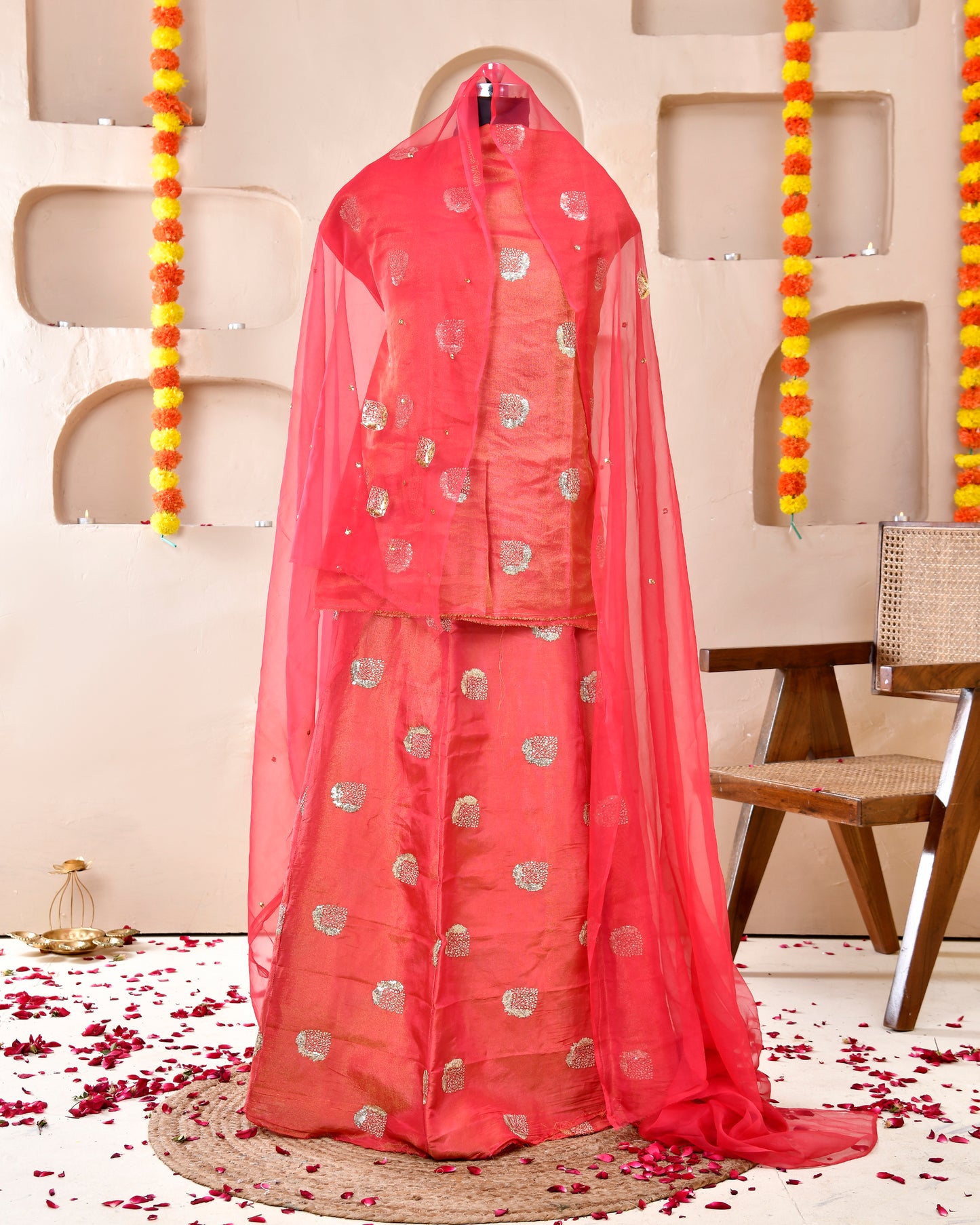 Tamatri Tissue Handwork Rajputi Suit