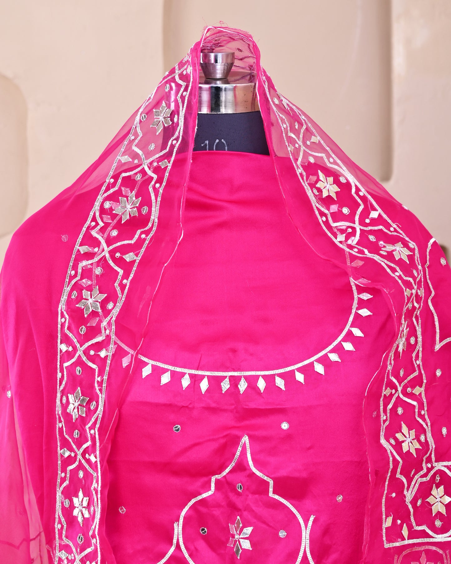 Hot Pink Handwork Rajputi Poshak