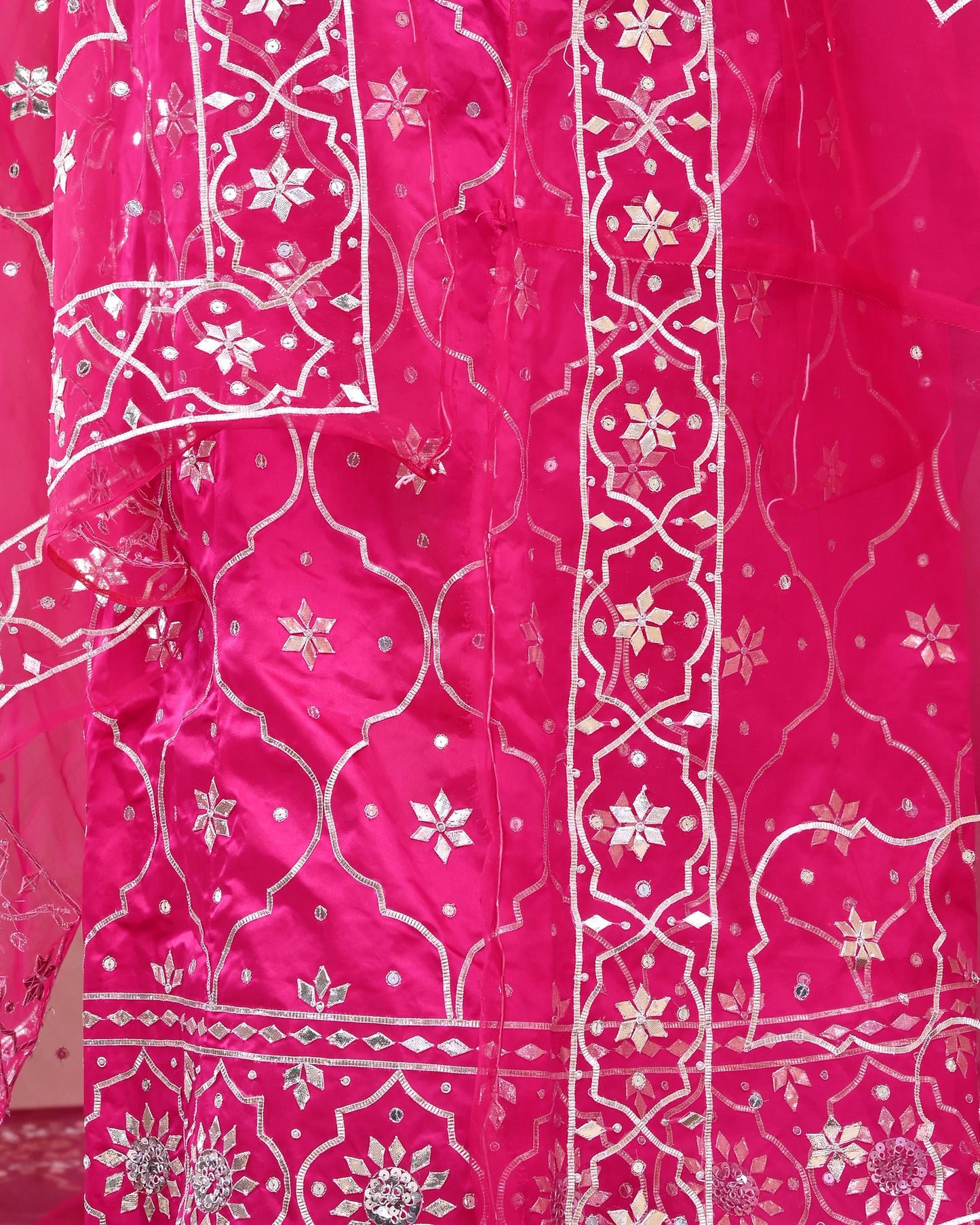 Hot Pink Handwork Rajputi Poshak
