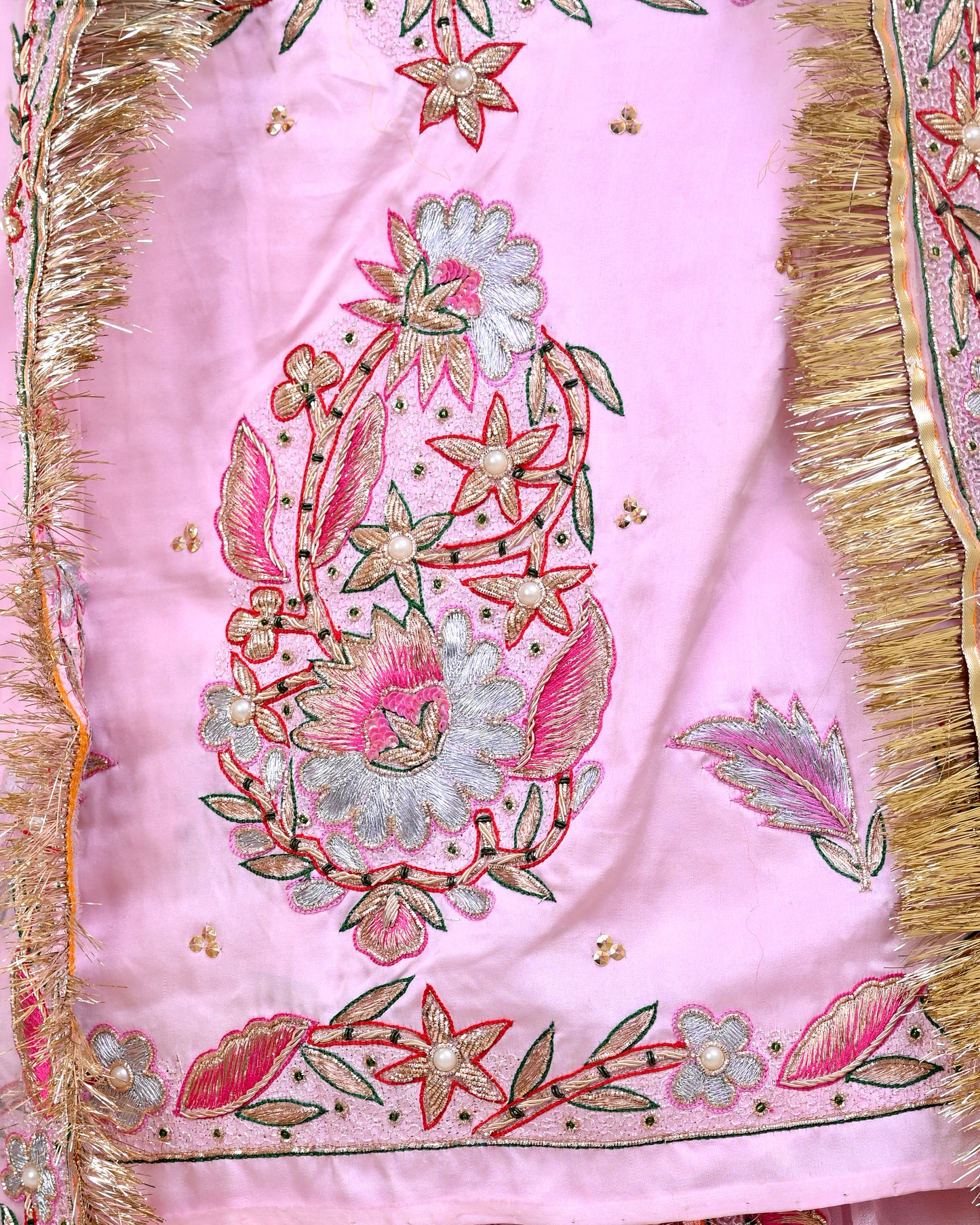 Pink Zardozi Work Rajputi Poshak