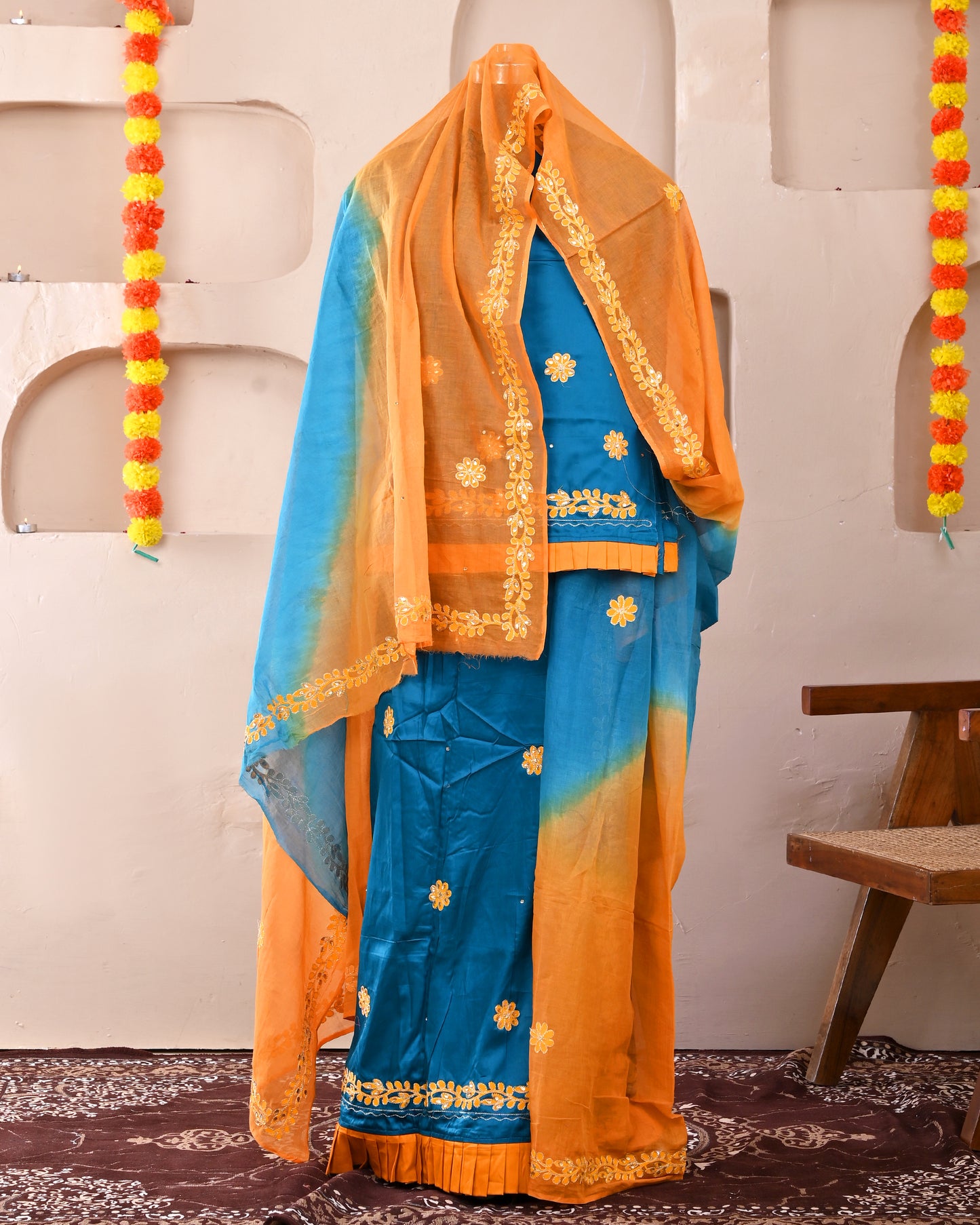 Blue Jam Cotton Rajputi Suit