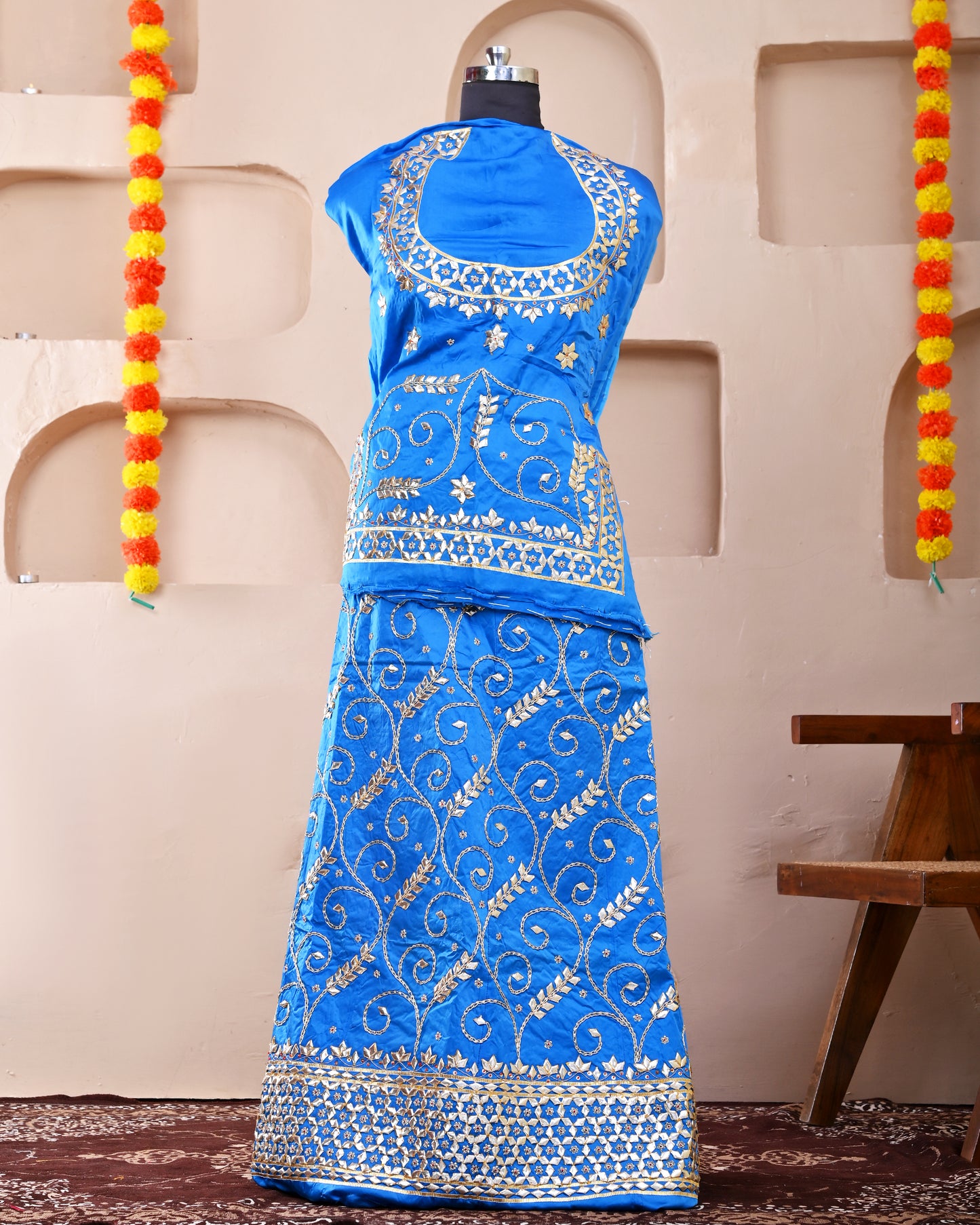 Blue Gota Patti Rajputi Poshak