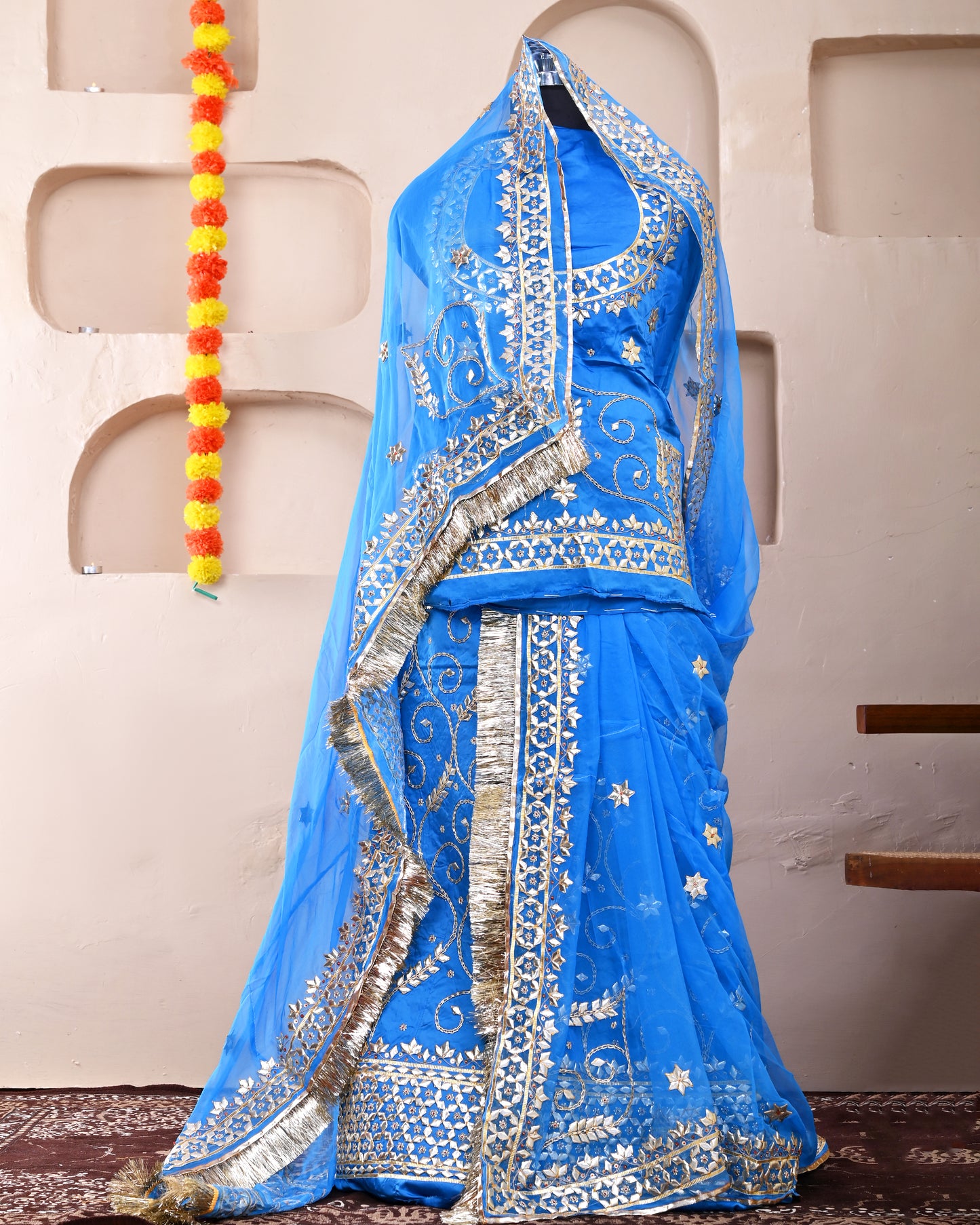 Blue Gota Patti Rajputi Poshak