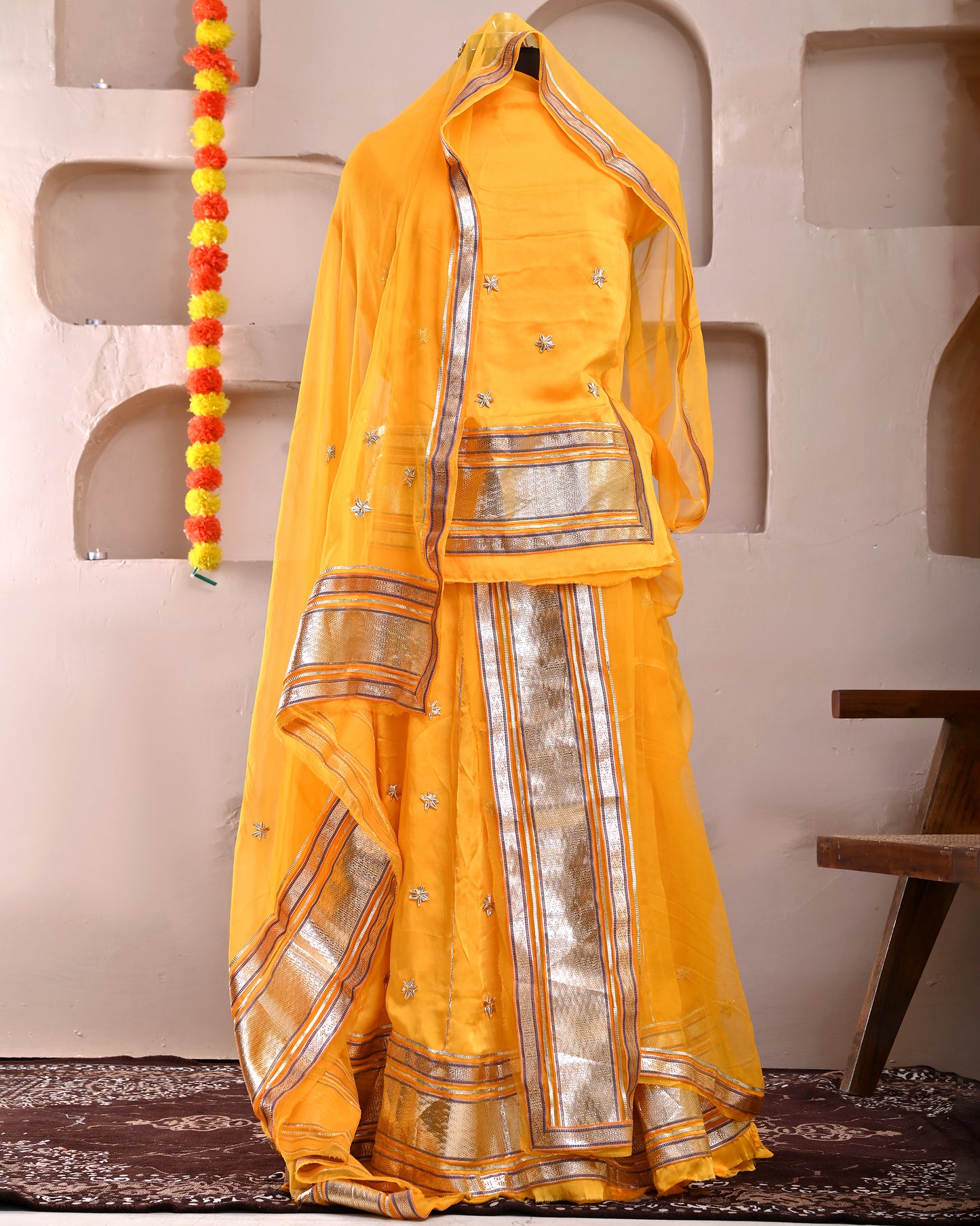 Yellow Laffa Rajputi Poshak